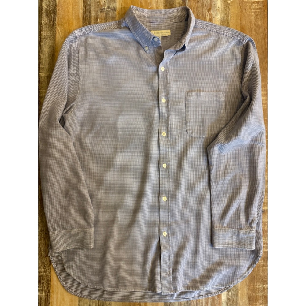 The Territory Ahead Mens XL Burgundy Micro Check Button Down Long Sleeve Shirt
